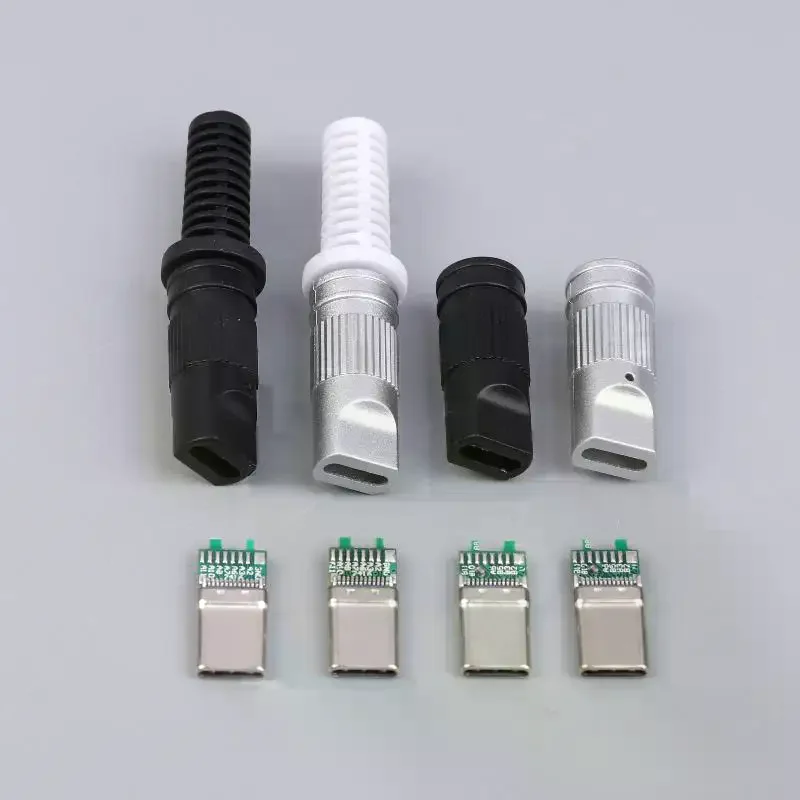 2/5Pcs USB3.1 24Pin Type-C Male 5 Solder Joints For Mobile Phone Fast Charging C To C With CC Solder Pad Repair DIY Data Plug