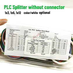 fiber optic PLC splitter bare fiber 0.9mm 1x3 1x6 1x12 plc aplitter without connector 4~10pcs/lot