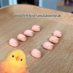 5PCS Simulated Parrot Beak Wool Felt Twist Stick Bird Beak Accessories Artificial Parrot Beak DIY Bird Model Poke Material