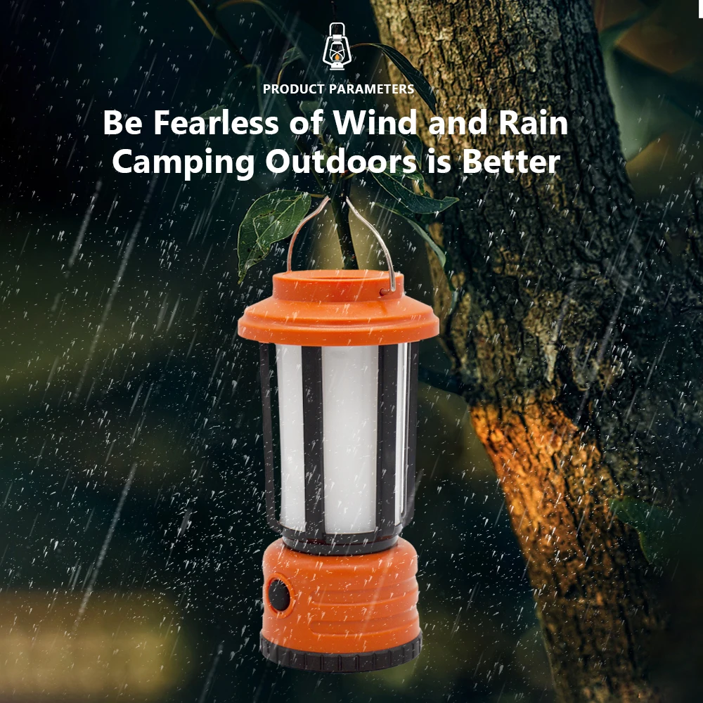 Portable Camping Light Rechargeable Hand Lantern Waterproof Outdoor Tent Lantern Multifunctional Hiking Camping Emergency Lamp