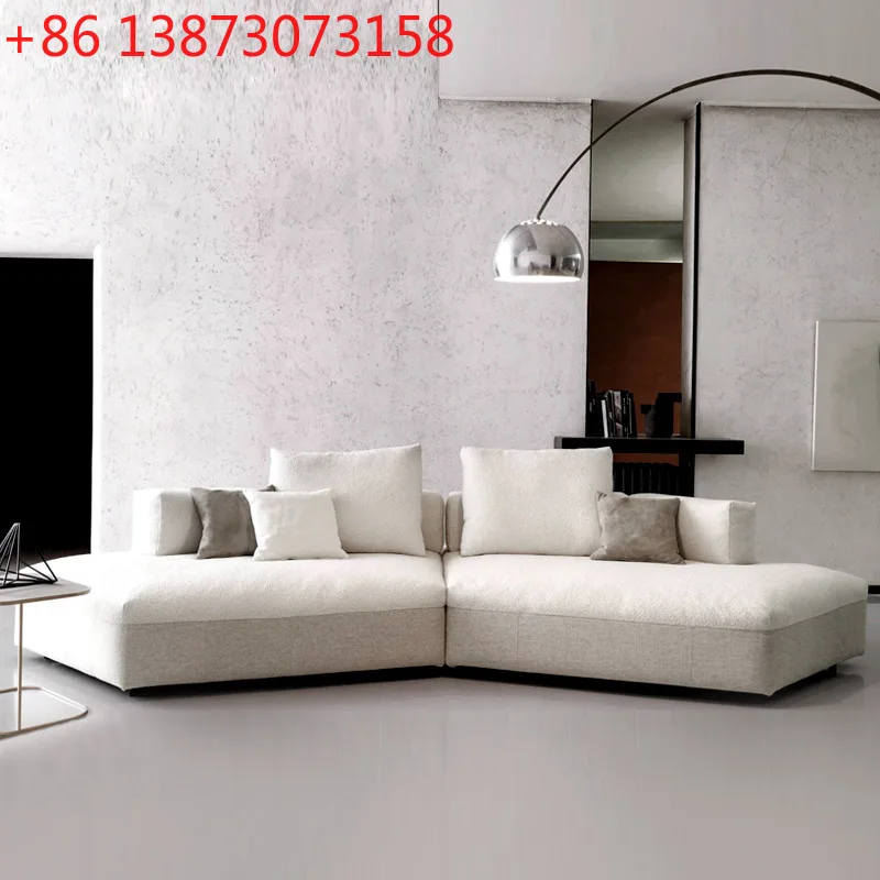 

Italian minimalist creative corner fabric sofa Nordic special-shaped free combination module sofa art square sofa