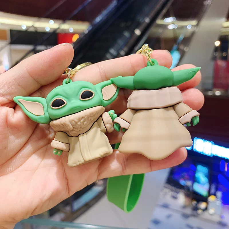 Cute Baby Yoda Mage Elder Keychain Mandalorian Yoda Baby PVC Figure Action Toys Kids Toys Gifts