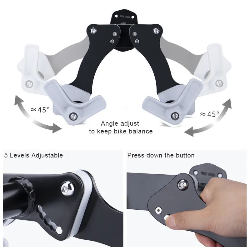 CXWXC supporto a parete per bicicletta orizzontale MTB portabiciclette da strada gancio ganci supporto per Garage stoccaggio interno accessori per