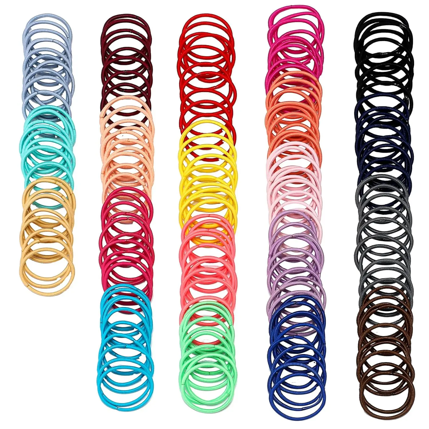 

200 Pieces Multicolor Hair Ties No-metal Elastics Bulk Rubber Bands Ponytail Holders for Women