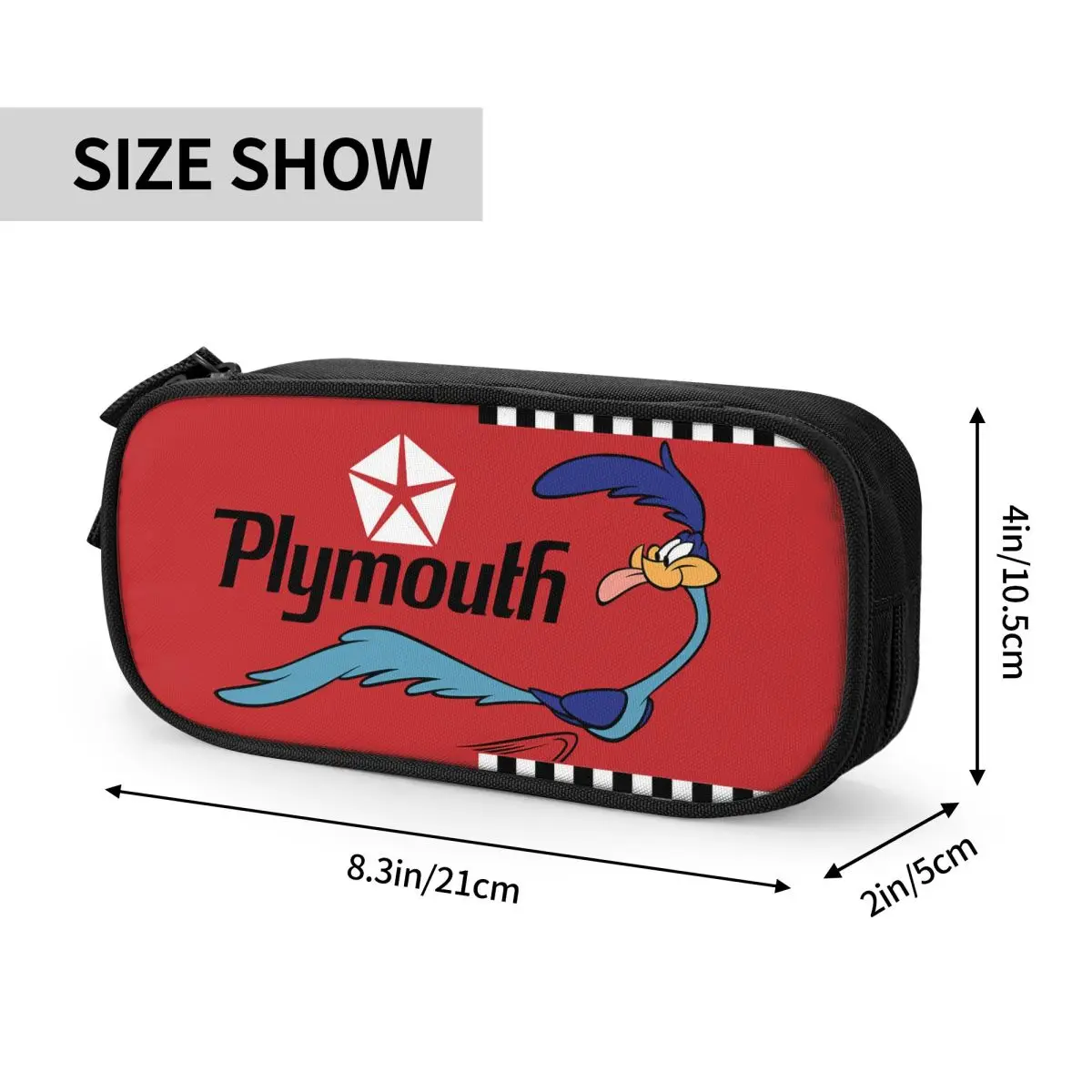 Road Plymouth Runner Pencil Case Roadrunner Pen Box Pencil Bags Girls Boys Big Capacity Students School Gifts Pencilcases