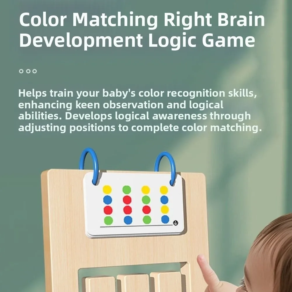 4-color Colors Matching Game Montessori Double Sided Thinking Develop Toys Wooden Fine Motor Skill Colors Cognitive Puzzles