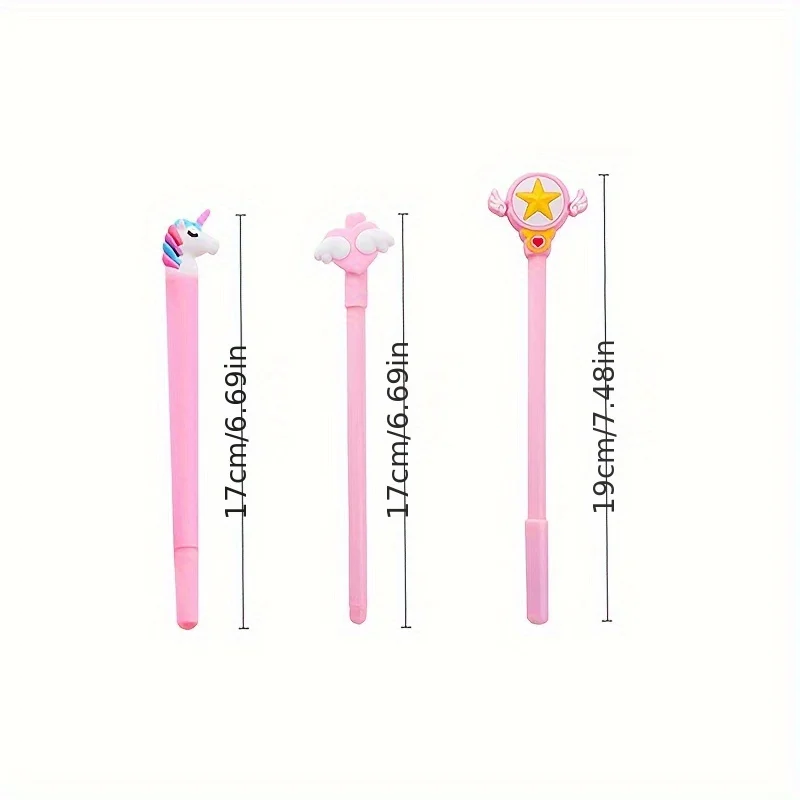 50 Creative Cute Cartoon Neutral Pen Black 0.5 Needle Water Pen Student Stationery Award Pen (Random Style)