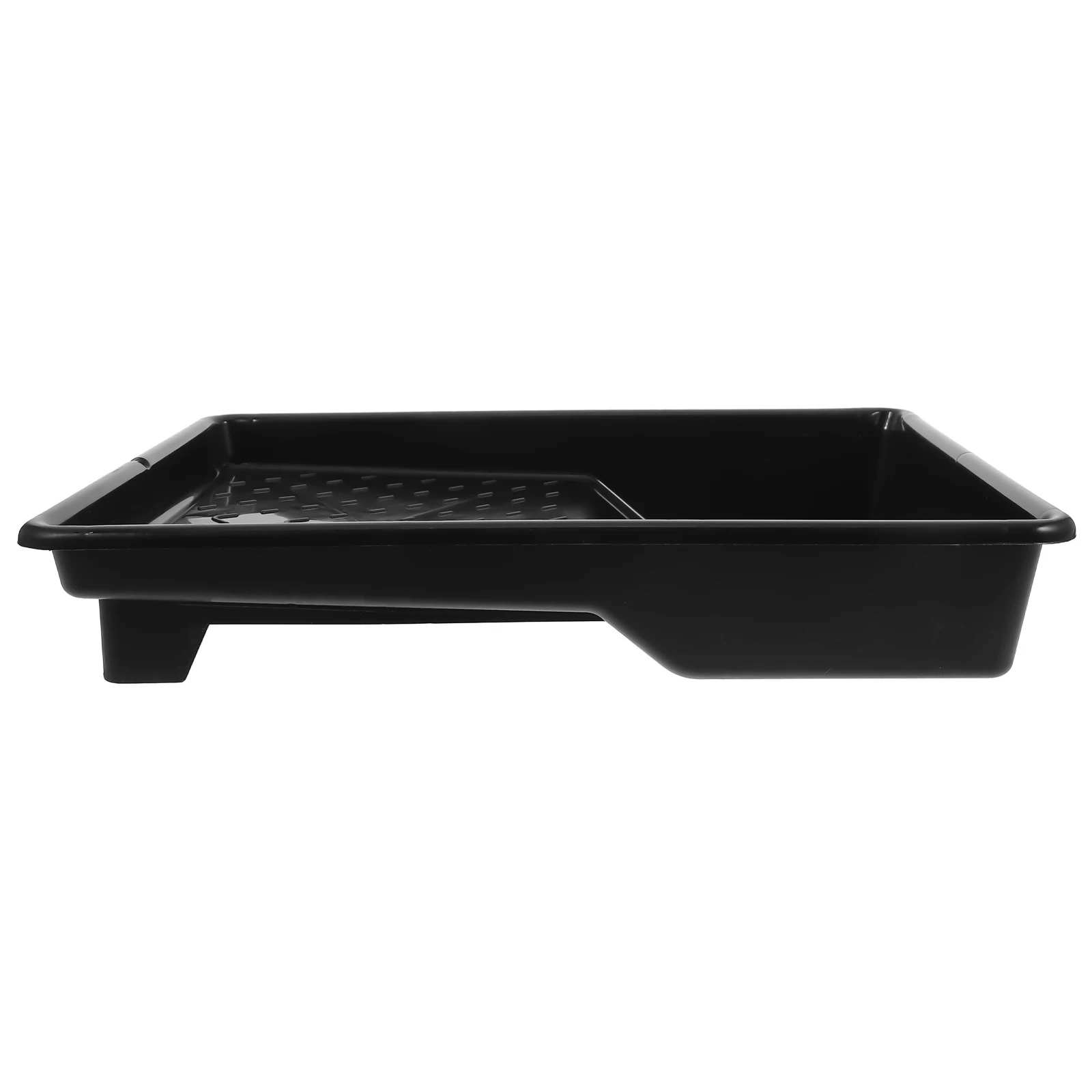 

9-Inch Black Plastic Paint Tray Durable Lightweight 800ml Capacity Roller Frame Compatible Tool Organizer Reusable Watercolor