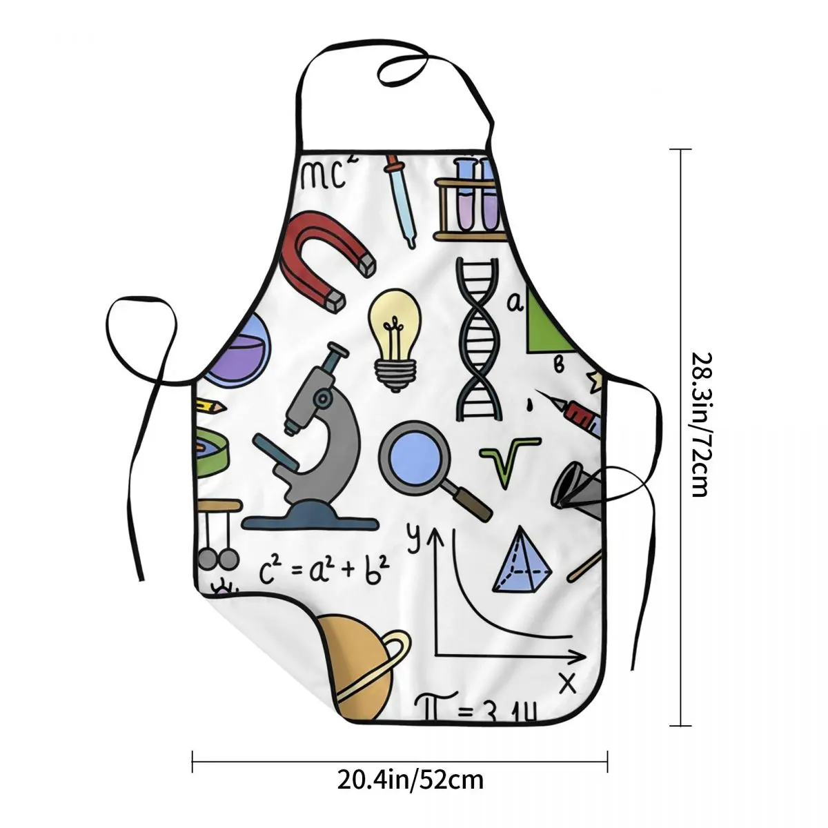 STEM Icons Science Math And Technology Teacher Aprons Chef Cooking Tablier Bib Kitchen Cleaning Pinafore for Women Men Painting