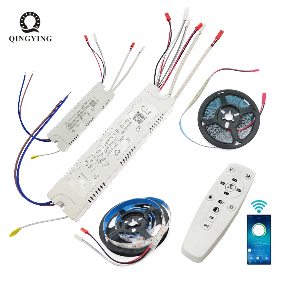2.4G LED Driver Three Color +RGB Function 37-60Wx2 37-60Wx4 37-60Wx6 Dual Color RGB LED Tape Dimming Lighting Transformer