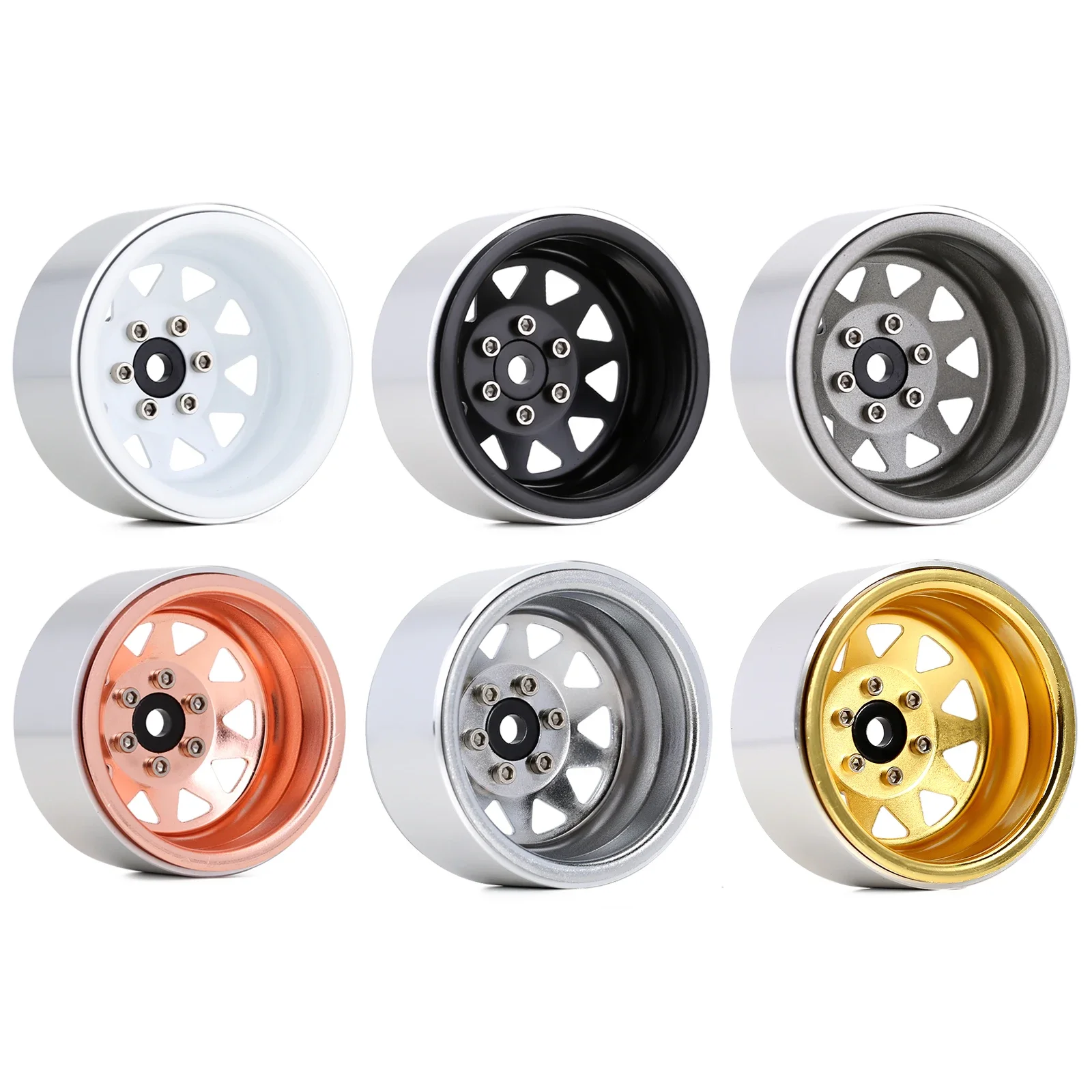 

4PCS Metal 1.9" Beadlock 8.9mm Deep Dish Negative Offset Wheel Rim Hub for 1/10 RC Crawler Car TRX4 Axial SCX10 90046