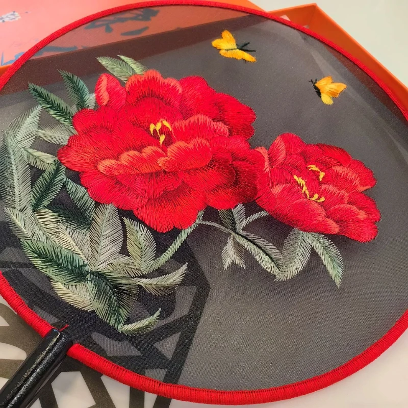 YFY Double-sided embroidery group fan antique round embroidery  Hanfu special  embroidery  versatile dance fan factory wholesale
