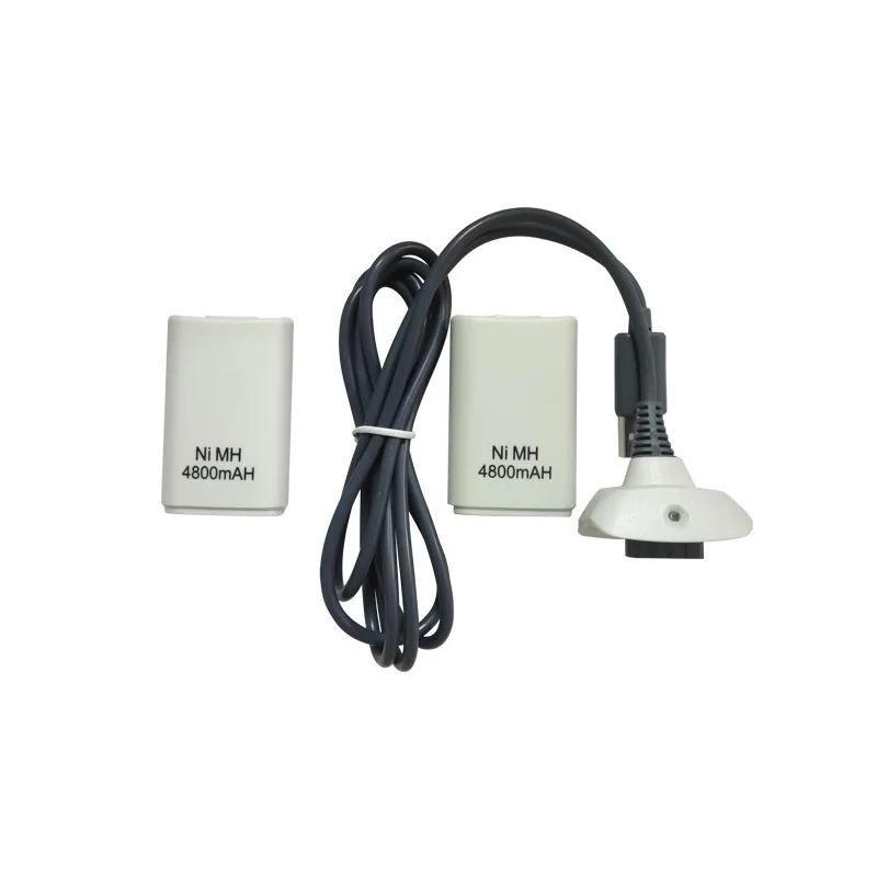 2Pcs 4800mAh Rechargeable Battery With 1 Charging Cable for Xbox 360 Gamepad Batteries Wireless Controller Battery Wholesale