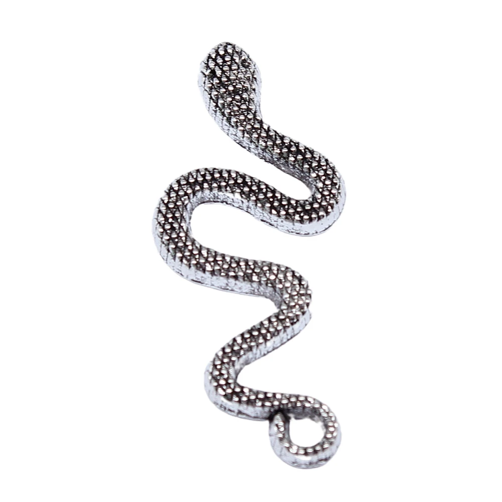 20pcs/lot 31x14mm snake Charms For Jewelry Making Antique Silver Color 1.22x0.55inch