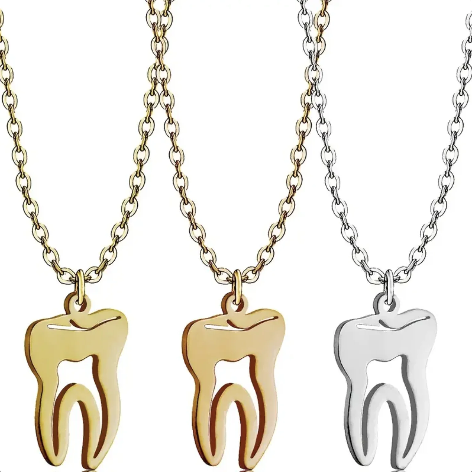 Funky Tooth Pendant Necklace