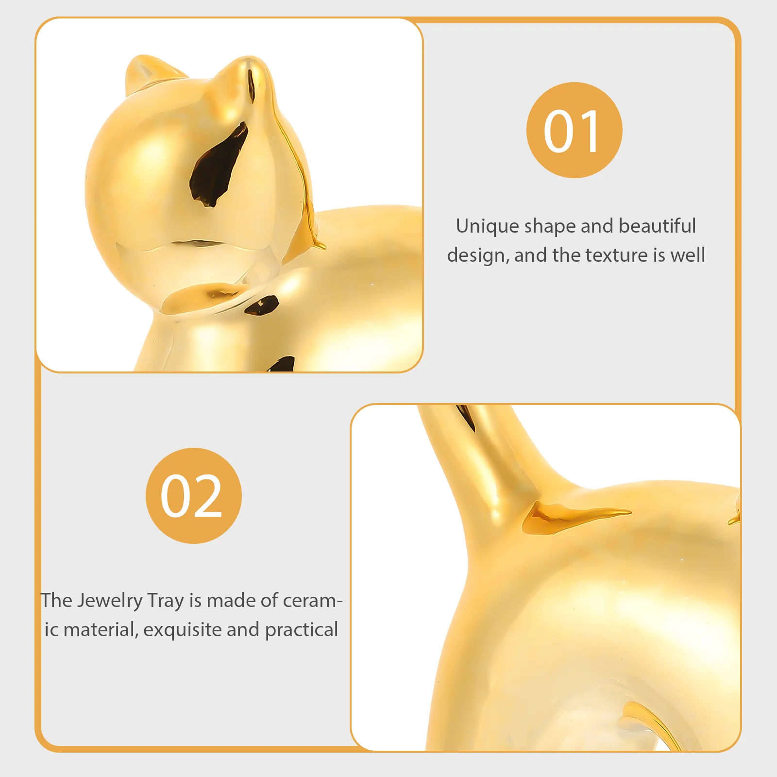 

Элегантный органайзер из 2 шт., керамический материал, плоское основание, идеально подходящее для свадебных обручальных колец, держатель для колец для дисплея