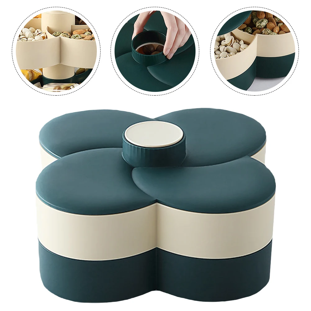 

Rotating C Double Layer Storage Tray Desk Snack ganizer Green Home Decor Fruit Plate Multilayer Waterproof Sealed Easy