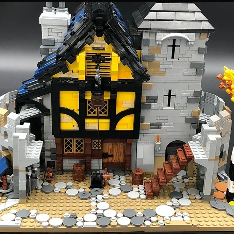 Castle Model Moc Building Bricks Black Falcon's Fortress Anno Technology Modular Blocks Gifts Christmas Toys DIY Sets Assembly