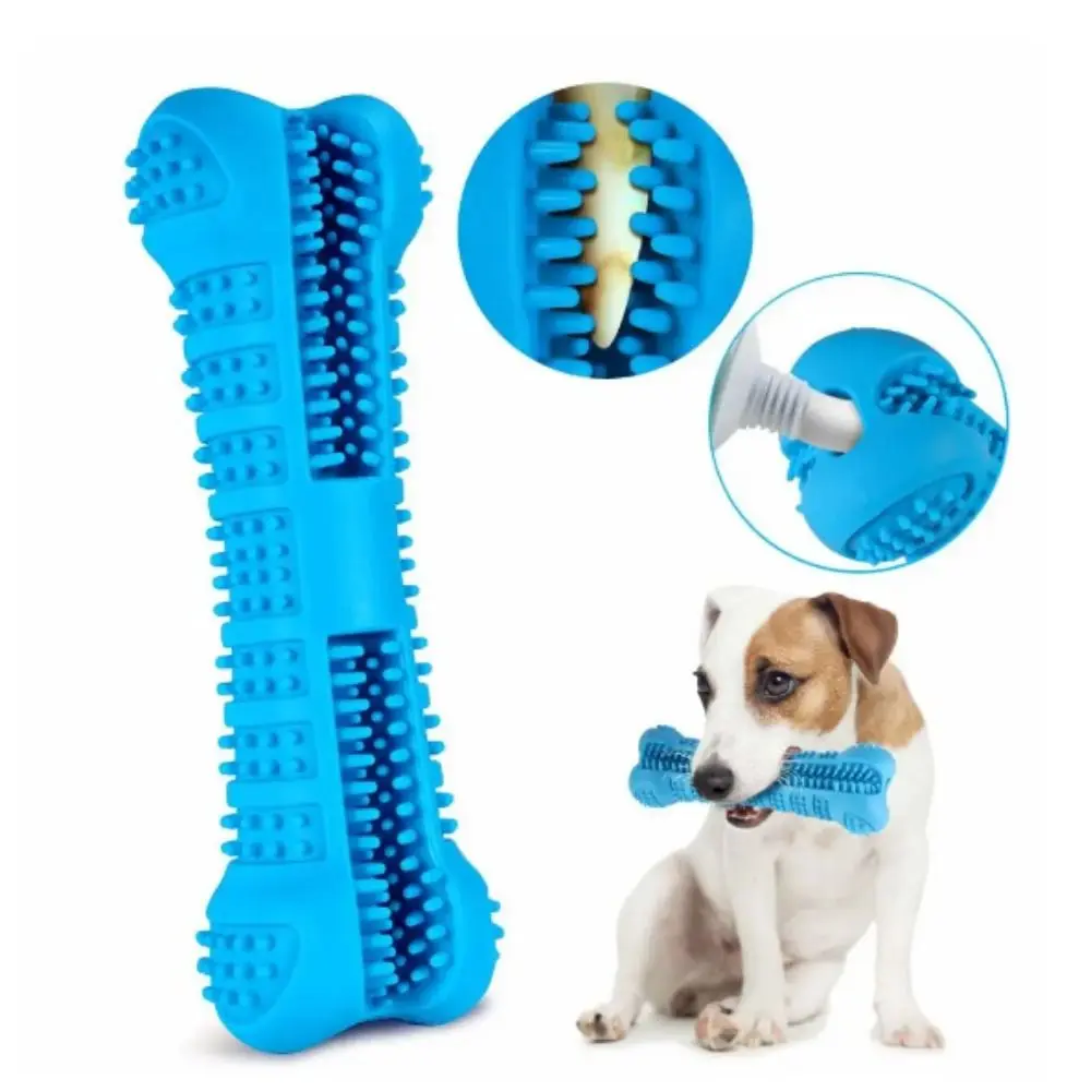 Pet Toothbrushes Puppy Chew Toys Soft Rubber Dog Brush Stick 360 Degree Teeth Cleaning Toothpaste  Animal Supplies