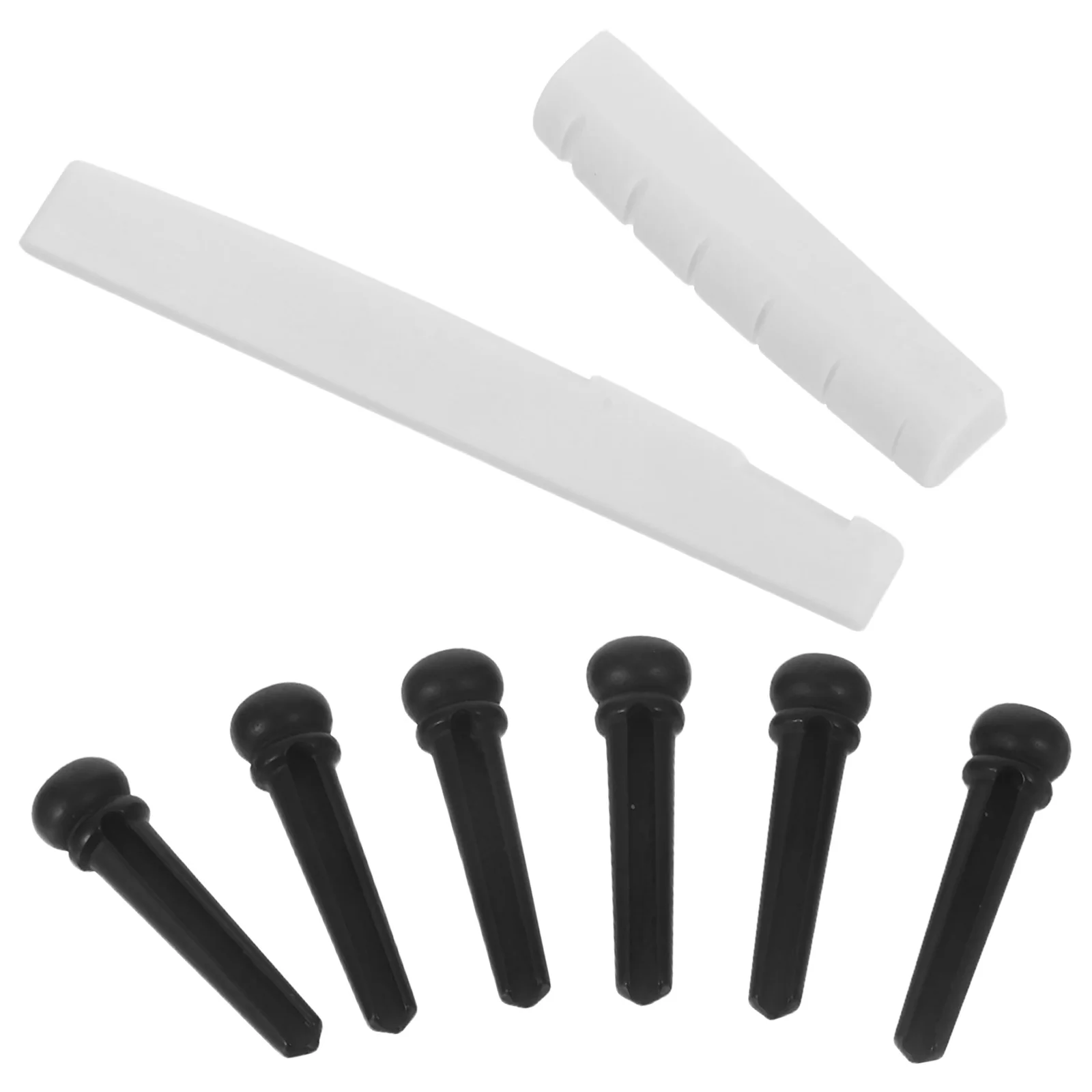 

1set 1Set Acoustic Guitar Bridge Pins Saddle Nut Replacement Parts Durable Bone Ebony String Pegs Universal Compatibility Guitar