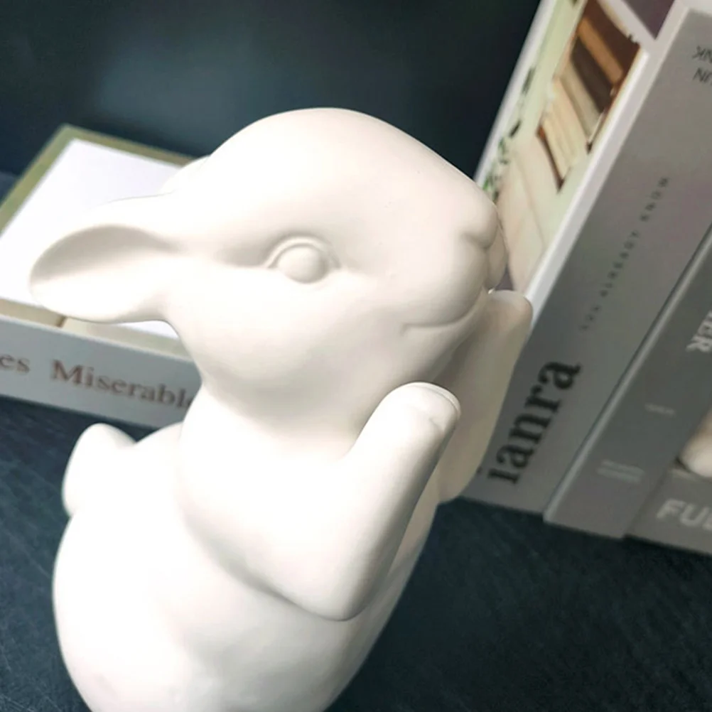

1Pair Rabbit Statue Bookends Ceramic Book Ends for Books Storage Decorative Animal Style with Strong Grip Classroom Library