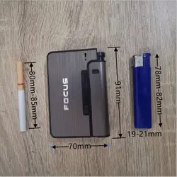 FOCUS 10PCS Cigarette Portable Automatic Case Metal Cigarette Boxes  Cigarette Holder Case Not Lighter Gadget for Men  Gifts