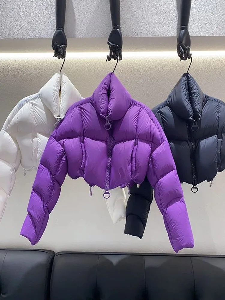 Ladies Thickened White Duck down Short Coat Casual Style Pure Color Fashion Winter New Arrival Small Design Luxury Jacket