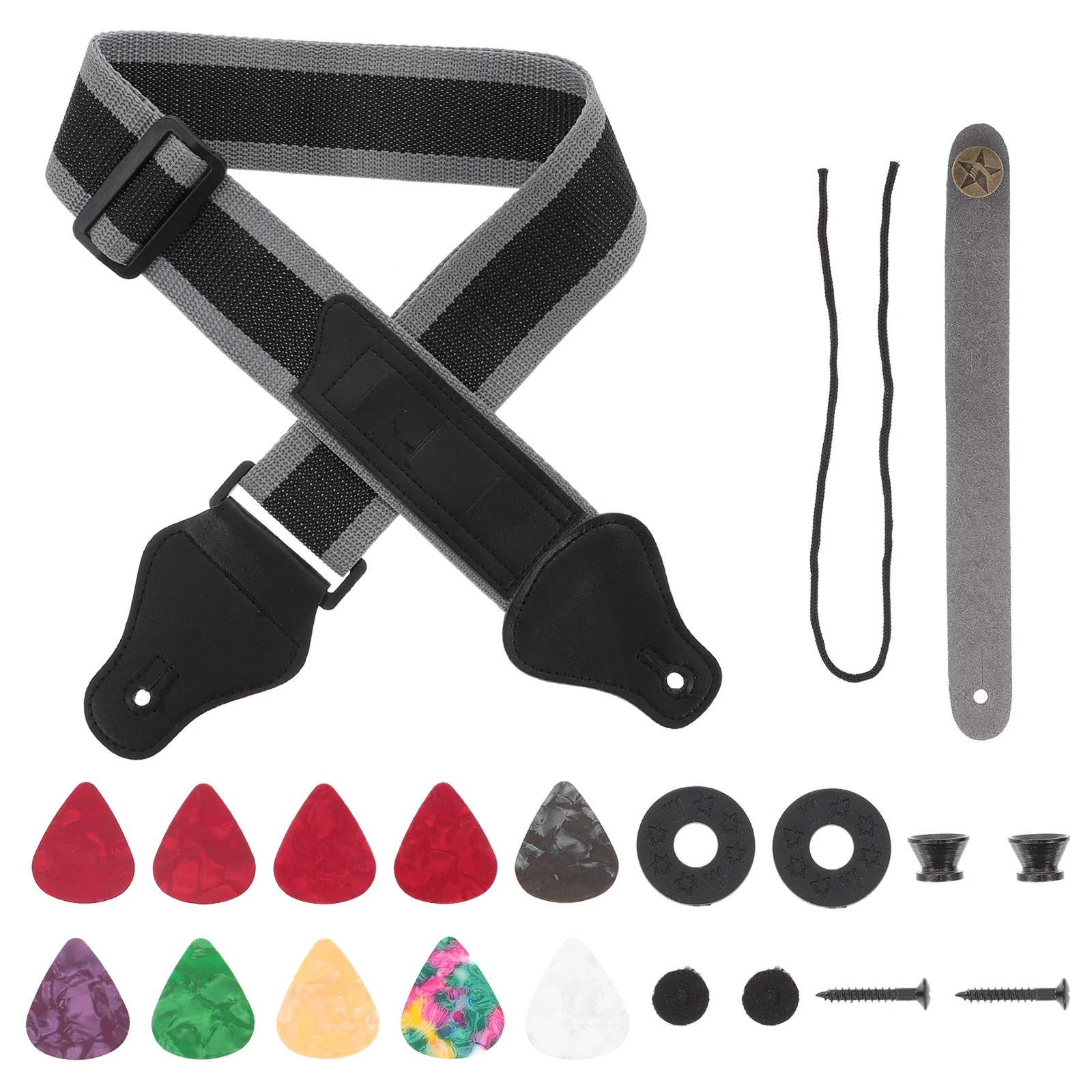 

Guitar Strap Set Shoulder Electric Nylon Instrument Belt with Picks Delicate Vintage Creative Supply