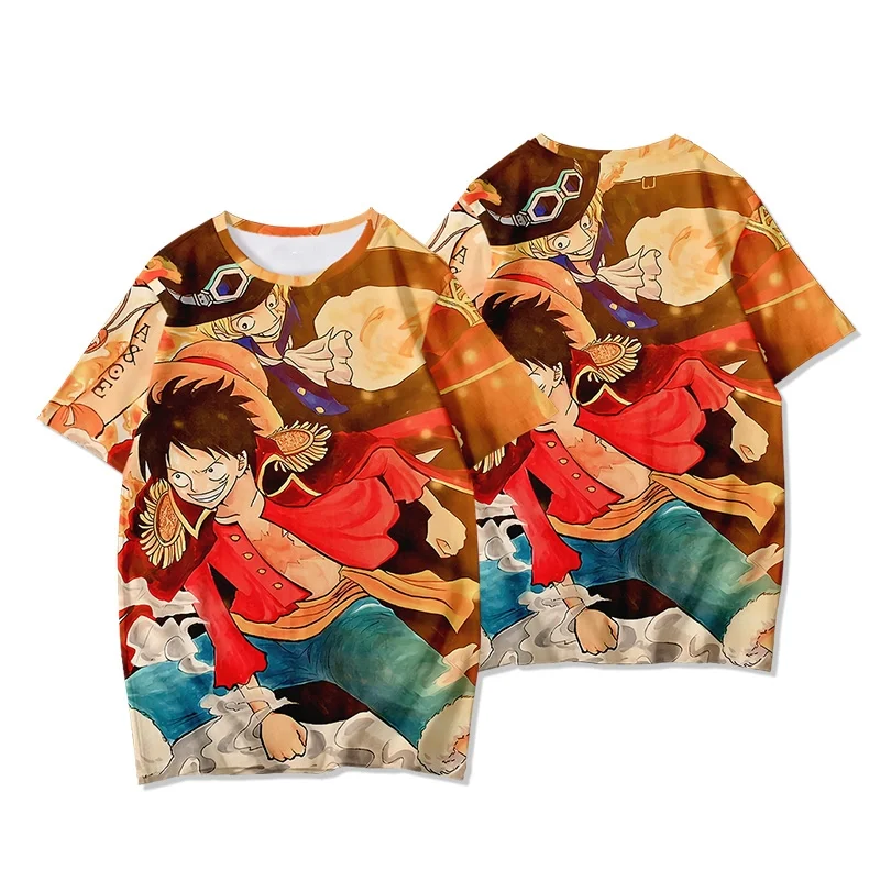 2025-26 Zomer Japanse Anime Een Stuk Mode Mannen Casual T-shirt Anime Gedrukt T-shirt Mannen Sport T-shirt ademend