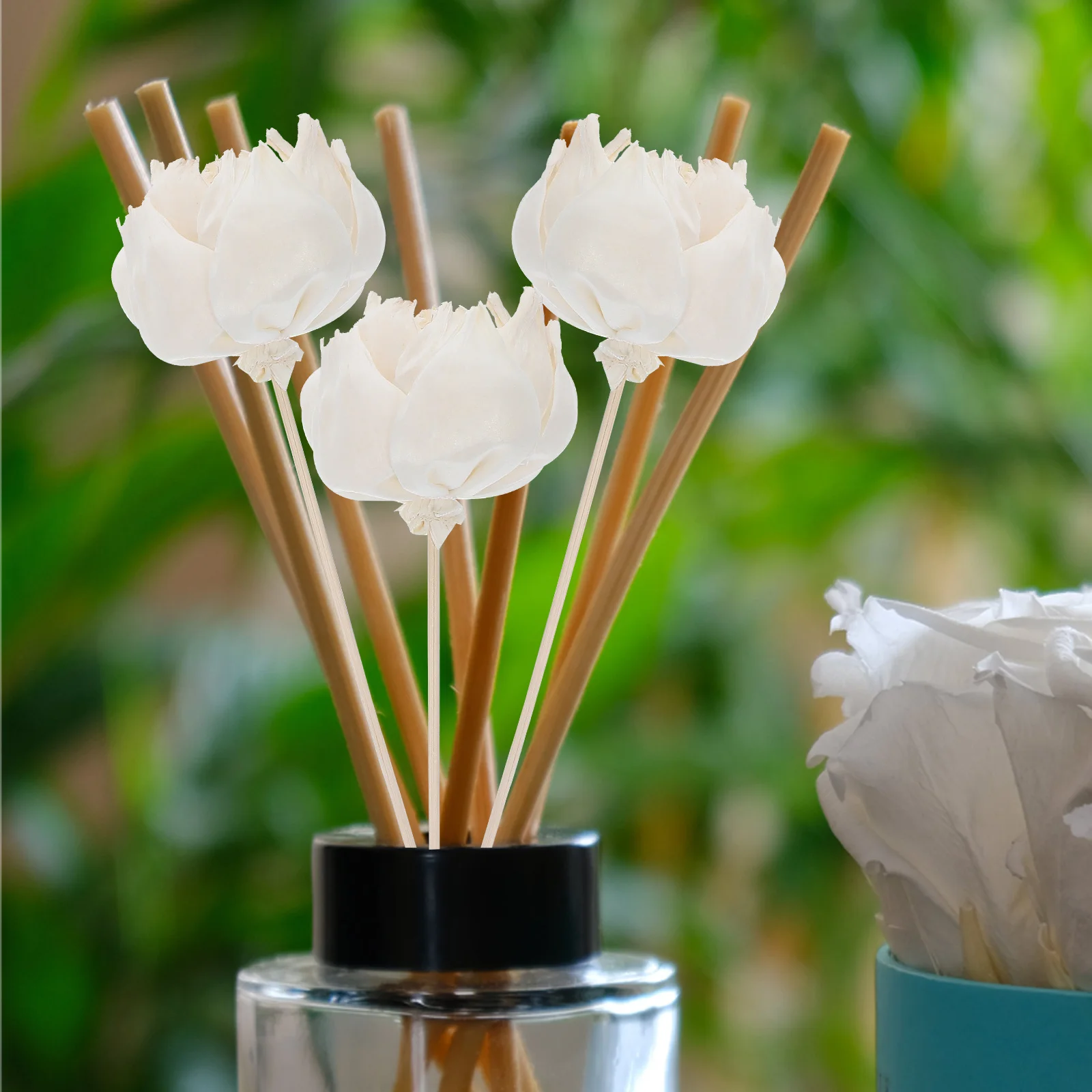 

4pcs Aromatic Reed Diffuser Flower Realistic Dried Flower Decor For Home Car Air Freshener Essential Oil Diffuser Fragrance