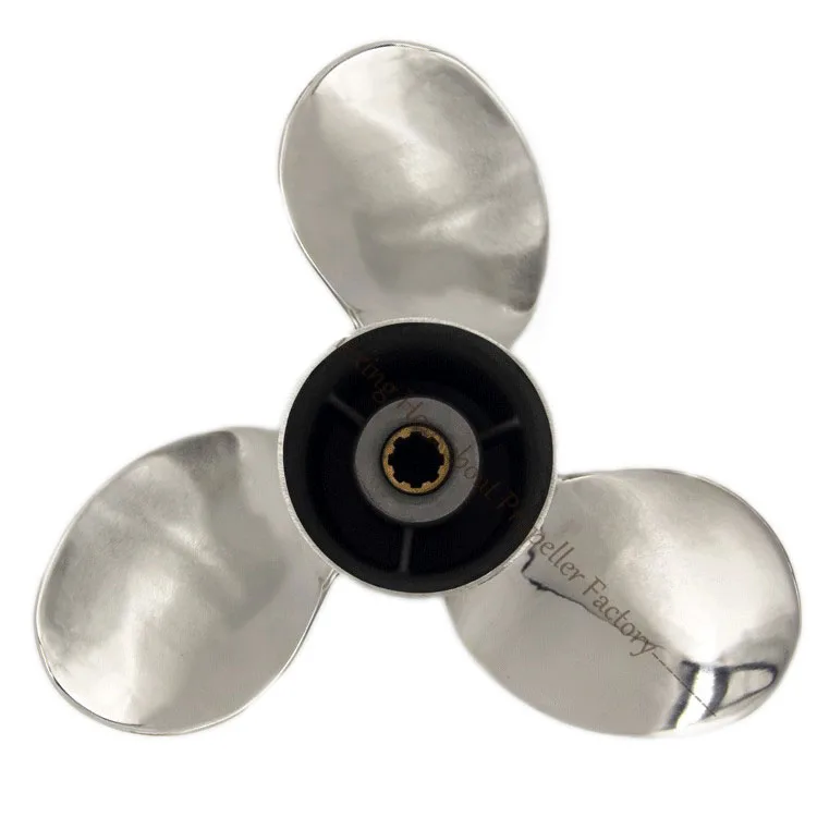 8-15 HP Stainless Steel Marine Propellers For Outboard Propeller 8 Tooth Spine