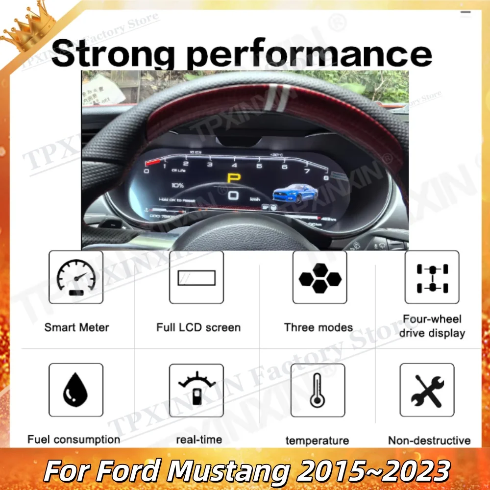 

NEW Carplay For Ford Mustang 2015~2023 Car Digital Dashboard Cluster Virtual Instrument Dashboard Panel Lossless installation