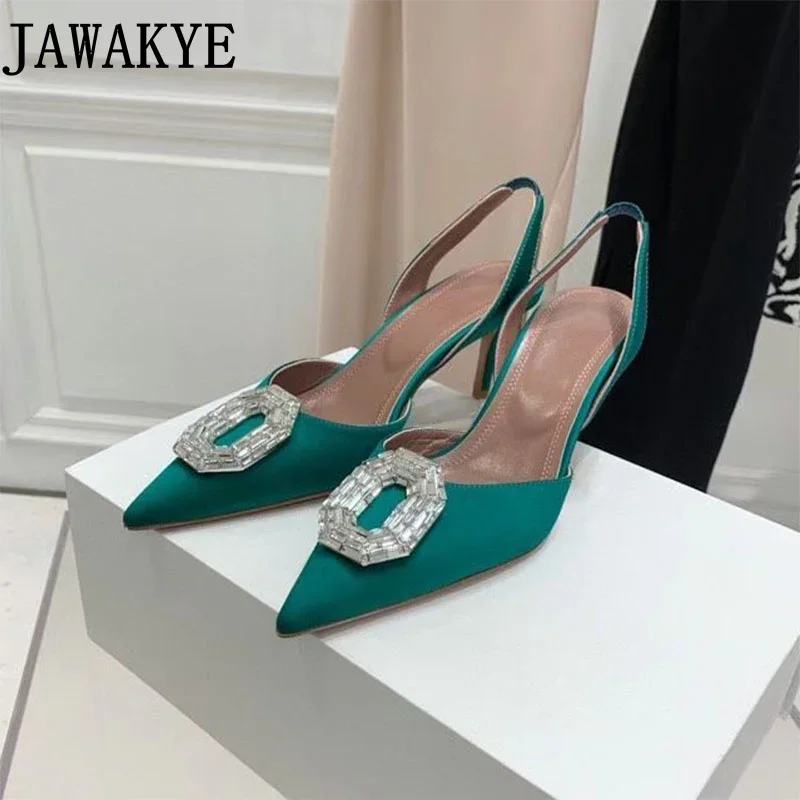 5.5cm wysoki obcas satynowe buty dla panny młodej imprezowe kwadratowe kryształowe formalne damskie buty na wysokim obcasie seksowne letnie klapki