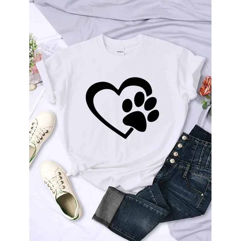 

High-quality Summer Short-sleeved Women's Loose Trendy New Round Neck T-shirt Woman Fashion Cotton Top