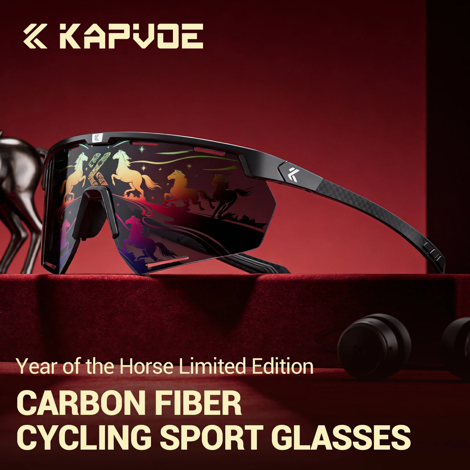 

Солнцезащитные очки Kapvoe Horse-Year Special для мужчин, легкие велосипедные очки для велоспорта, велосипедные очки с защитой от ультрафиолета UV400, спортивные очки для MTB и велоспорта.