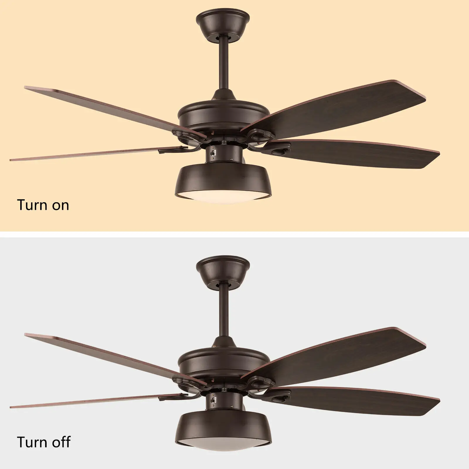 Wood Ceiling Fans with Light Led Remote Control Fans Lamp 110V 120V Retro Chandelier Fan 5 Blades 52 Inch Hanging Fans 3 Speeds