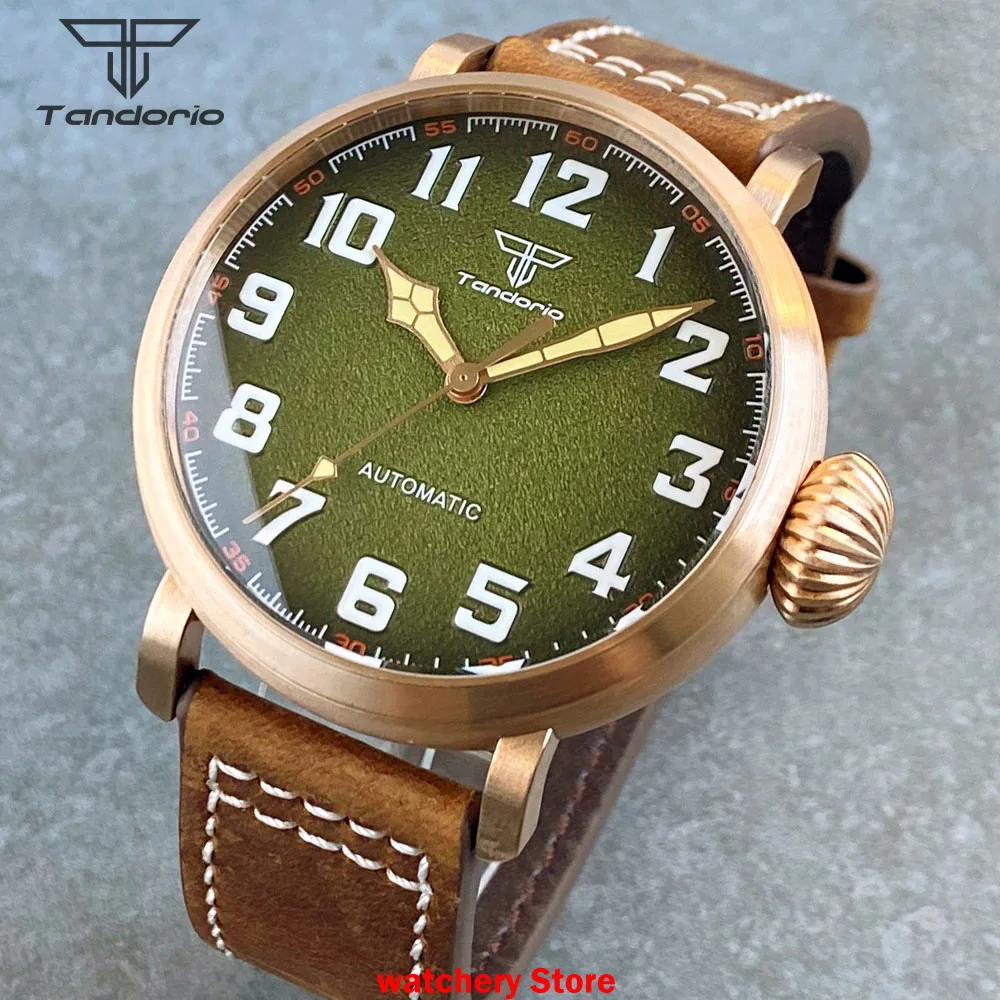 46.5mm Cusn8 Real Bronze Case PT5000 NH35A Automatic Watch Men Vintage Pilot Watch 10Bar Diver Clock Sapphire Glass Luminous