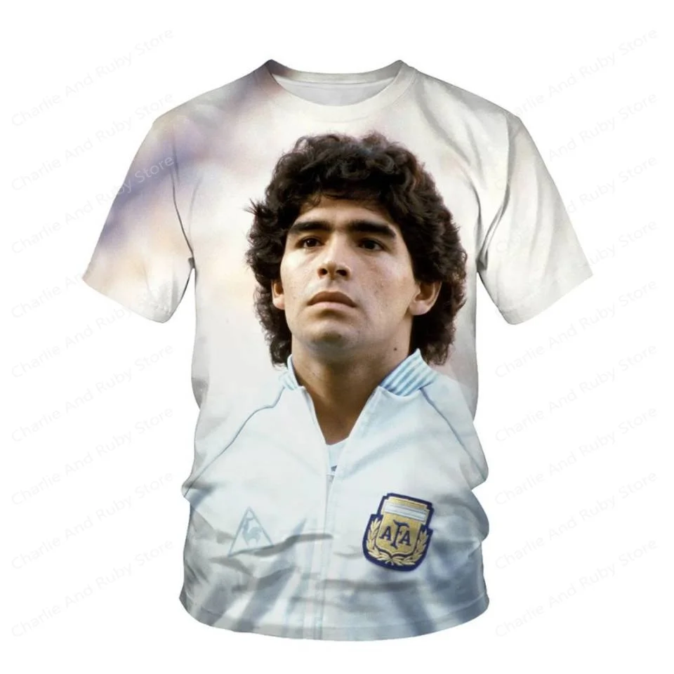 2024 Argentina Diego Armando Maradona Football Jersey T-Shirts Men T-Shirt Short Sleeve Quick Drying Tops Breathable Tees Tops