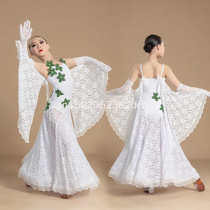 

Modern Dance Costumes New Children's Waltz Ballroom Dance Costumes Big Swing Skirts National Ballroom Dance Competition Dresses
