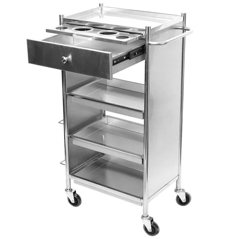 

Beauty salon instrument rack, large capacity, all stainless steel, beauty trolley