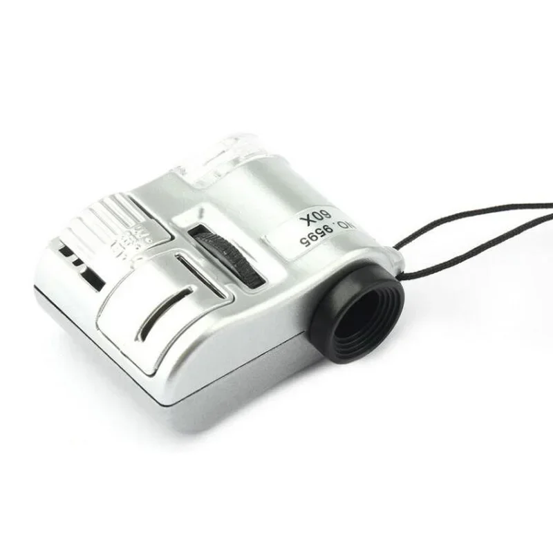 60X Handheld Magnifying Glass Mini Pocket Microscope Loupe Currency Detector Jeweler Magnifier With LED Light Model 9592 / 9595