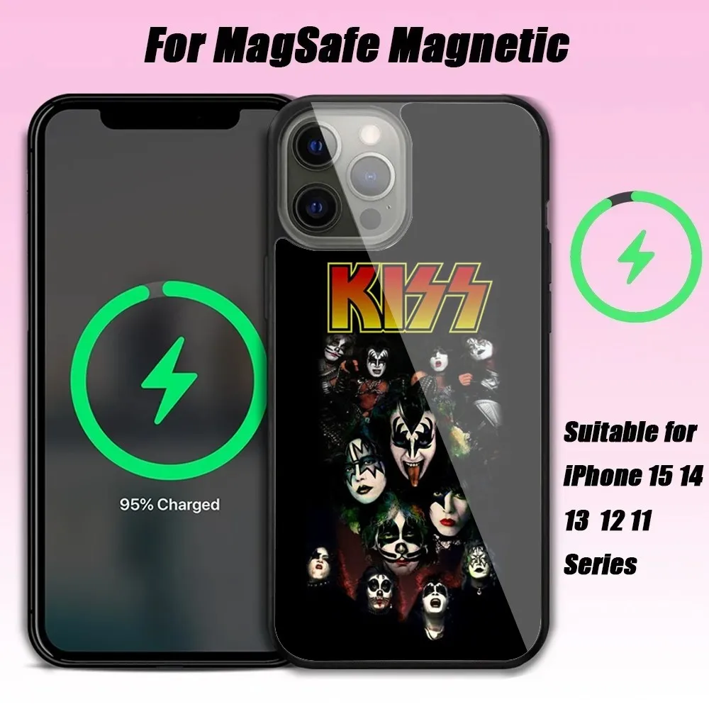 Rock Kiss Band-kd Phone Case For IPhone 15 14 13 Pro Max 11 12 Mini Alex Mirror For Magsafe Wireless Charging Cover