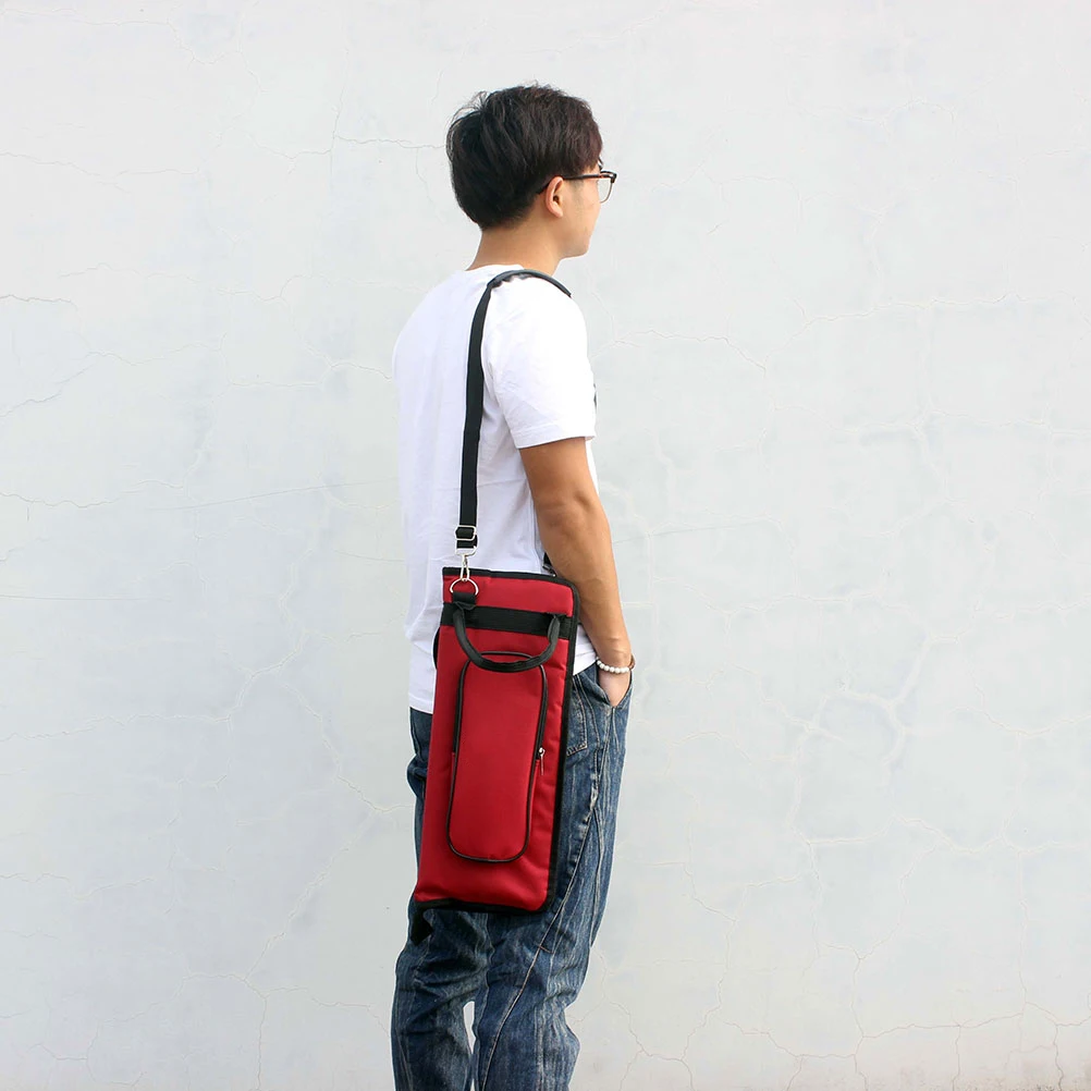 

Drum Stick Bag Drumsticks Holder Storage Hanging Pouch Oxford Cloth Percussion with Shoulder Strap