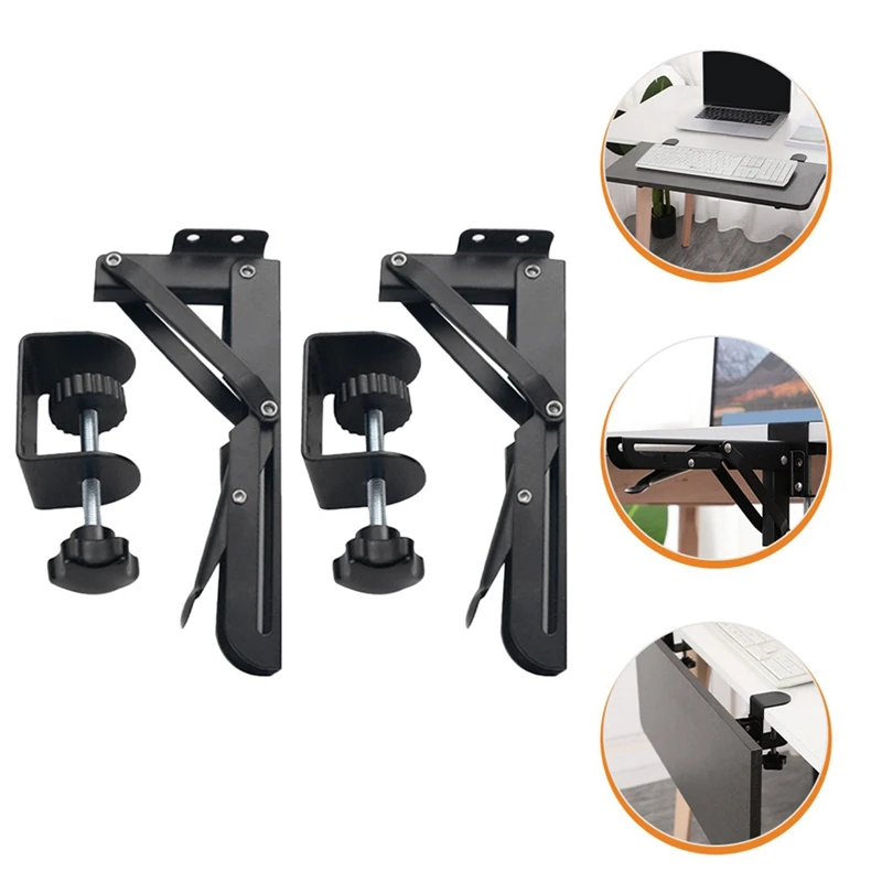 2PCS Foldable Bracket Computer Keyboard Desk Extender Support Keyboard Arm Stand Folding Desktop For Laptop Monitor