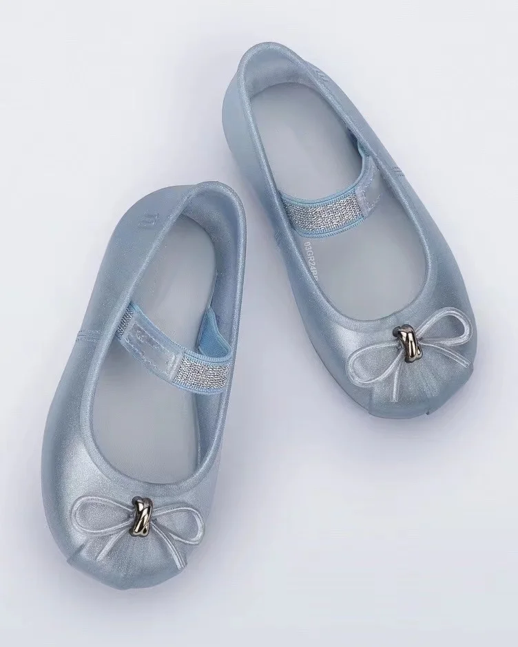 Summer bow girls flat jelly bun single-shoe sandals