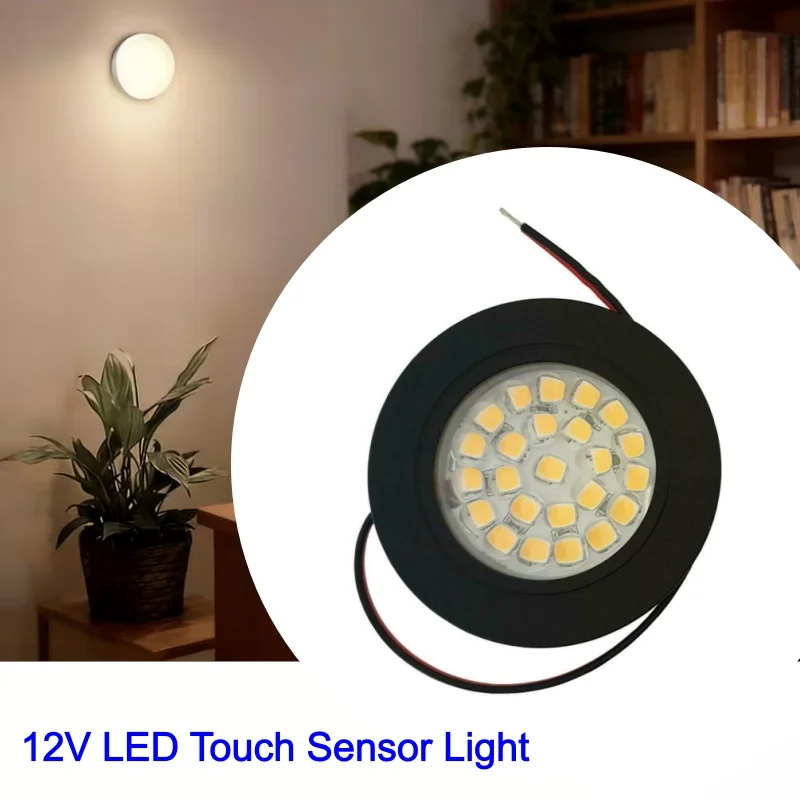12V LED Touch Sensor Light Recessed Downlight For RV Campervan Cabinet Wardrobe Showcase Embedded Mini LED Lamp Motorhome