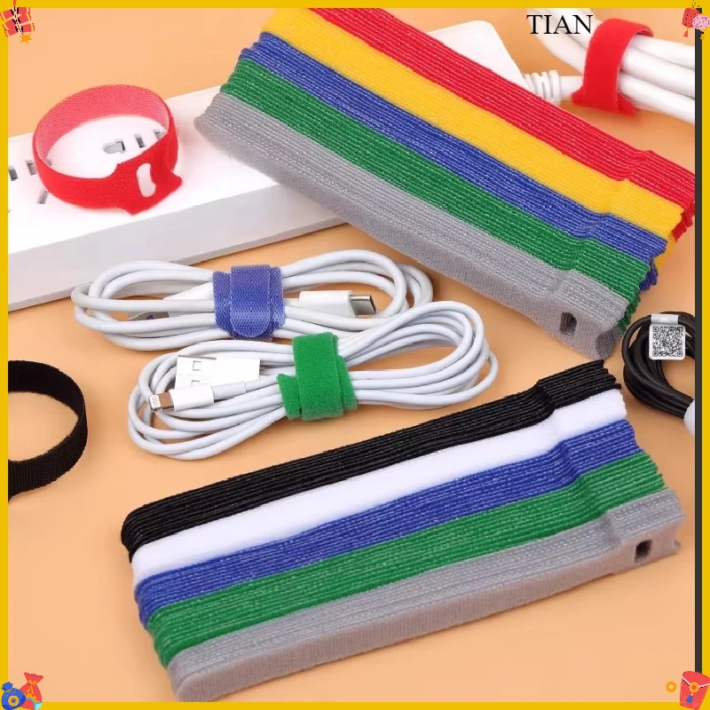 Reusable Fastening Cable Ties Hook and Loop Tape Cable Straps Wire Ties Cable Management Adjustable Cord organizer