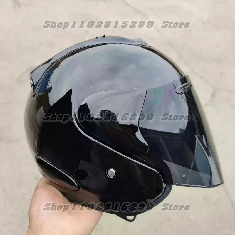 Ram3 Bright Black Half Helmet Men and Women Motorcycle Off-Road Summer Helmet Downhill Racing Mountain Cross Casco Capacete