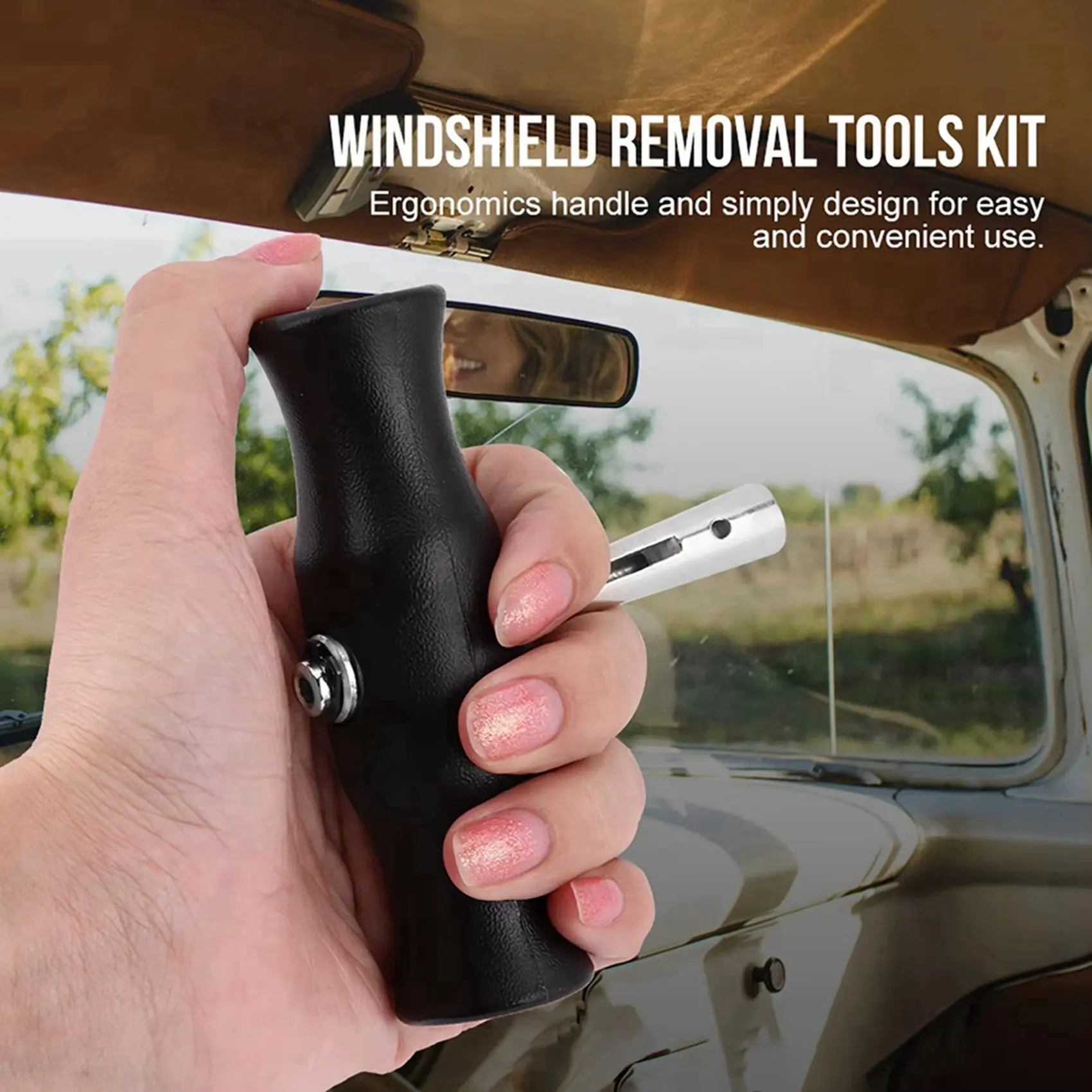 【PRICE REDUCT】4X Car Windshield Removal Tool Kit With Glass Cutting Wire And Handle, Tools For Car Glass Removal