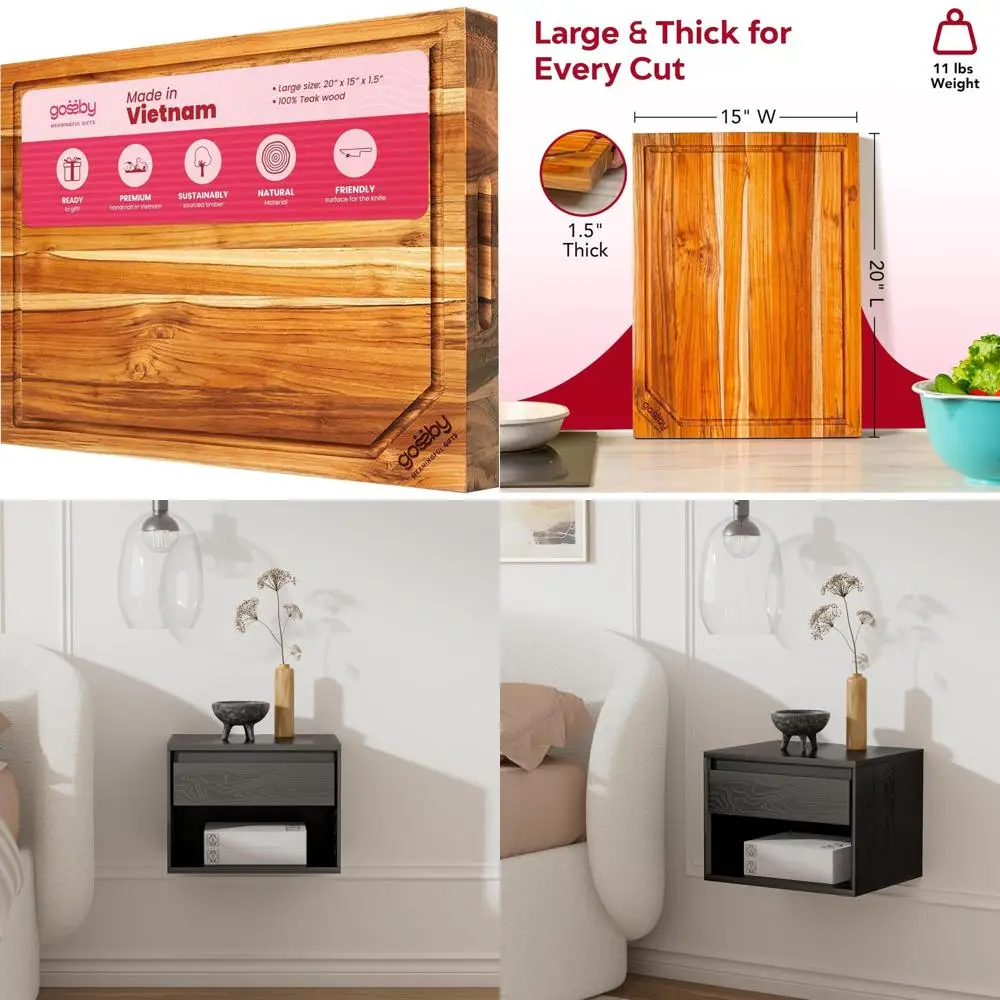 

Большая разделочная доска из тикового дерева — 20x15x1,5 дюймов, идеально подходит для барбекю, мясных принадлежностей, нарезки мяса, идеальных подарков на кухню и новоселье